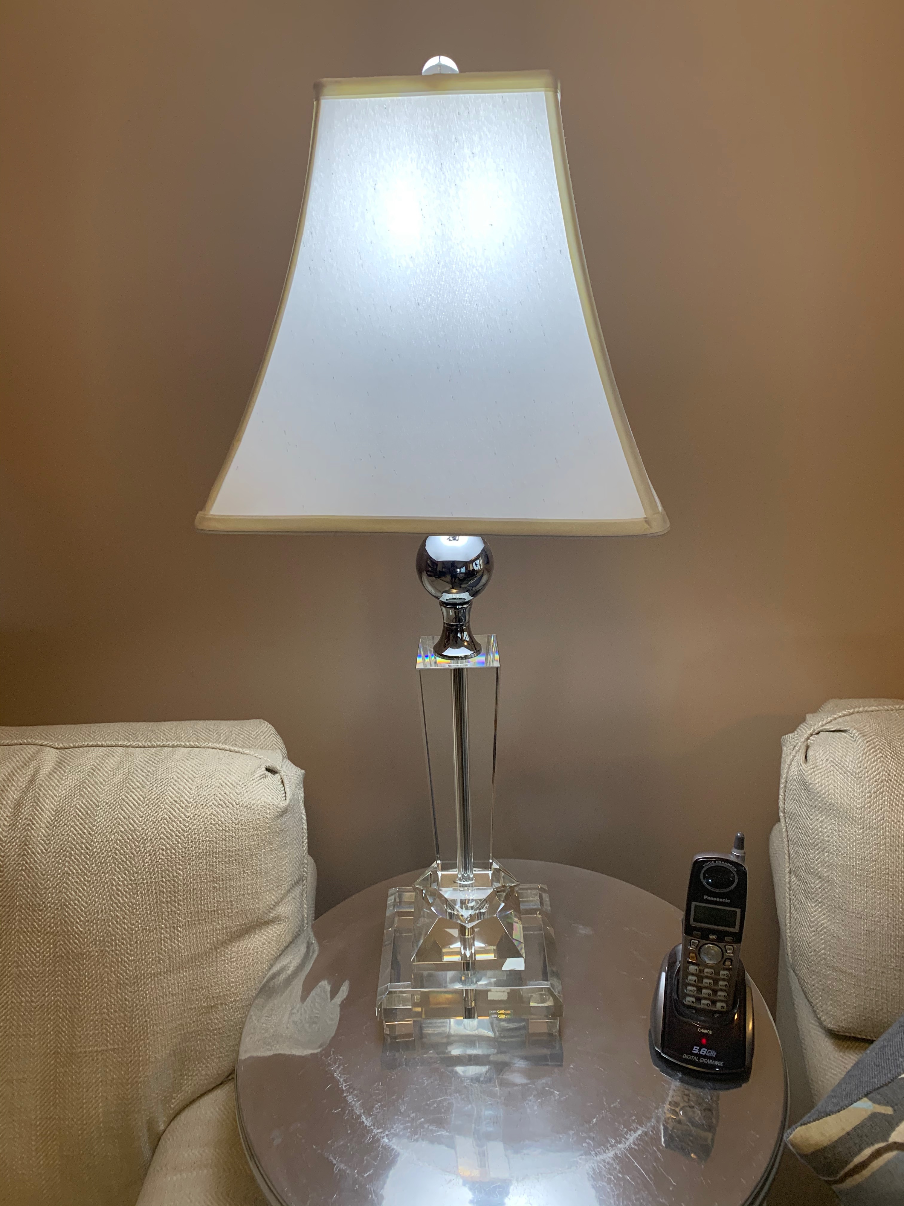 2- Chrystal / Glass matching lamps photo 1